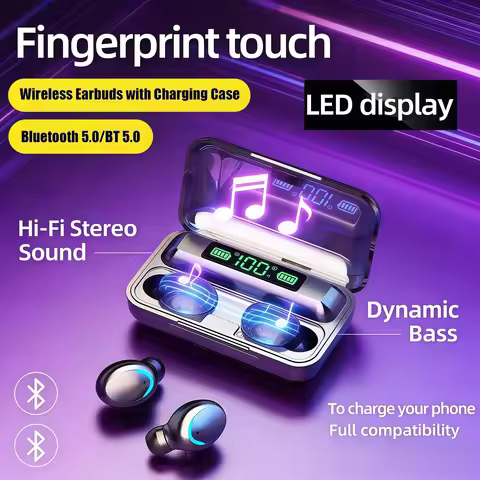 New style Wireless Bluetooth 5.0 Headphones Waterproof Earbuds Earphones LED Digital Display Heaset 