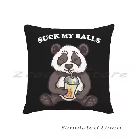 Suck My Balls Print Customize Pattern Flax Plush Velvet Fabric Pillow Case Suck My Balls Suck My Bal