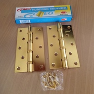 Engsel Pintu 5 Inch Tebal Stainless Engsel Jendela Kayu Pintu Rumah Stenlis Engsel Gomeo Baut 5 Puti