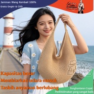 Beg Anyaman Rotan Sling Bag Perempuan Kasual | Beg Fashion Beach Raya 2026 | Saiz Besar & Mudah Diba