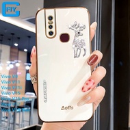 สำหรับ Vivo V9 / Vivo V11 / Vivo V11i / Vivo V15 / Vivo V15 Pro / Vivo V17 / Vivo V19 Neo หรูหรา 6D เพชรแวววาวกวางกวางเคสโทรศัพท์เคลือบสีพื้นผิวกระจกเคลือบเงานุ่ม TPU ฝาหลัง