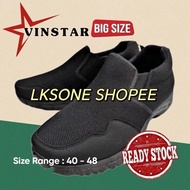 vinstar men slip on sport shoes black trainer hiking kasut hitam sport,40/45,46/48,049088