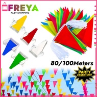 150Pcs 100Meters Triangle Banderitas Fiesta Flag Colorful Durable Party Outdoor Decoration