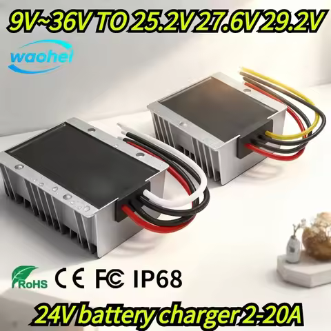 9V-36V 18V-36V TO 29.2V 27.6V 25.2V 2A-20A DC-DC Dual Battery Charger 10V-32V TO 25.2V for 12V Lifep