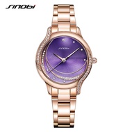 Sinobi Purple Golden Ladies Clock Fashion Diamond Luxury Woman's Quartz Wristwatches Design Lady Watches Girl Bracelet SYUE