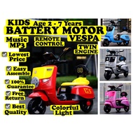 KIDS ELECTRIC BATTERY RIDE ON MOTORCYCLE VESPA SCOOTER MOTOSIKAL ELEKTRIK BATERI BUDAK KANAK UMUR 2-