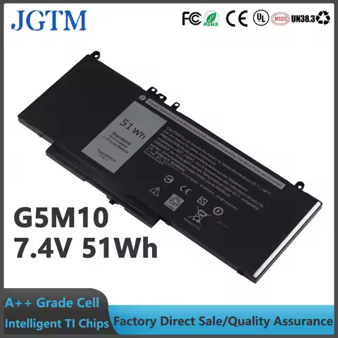 G5M10 7.4V 51Wh Lithium ion Battery Laptop Batteries 0WYJC2 8V5GX R9XM9 WYJC2 14.8V 92Wh For Dell La