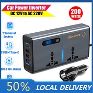 200W Car Power Inverter Newly Car Plug Adapter Outlet Charger DC 12V/24V to AC220V Car Converter wit