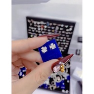 Beautiful small silver 4-leaf earrings for women