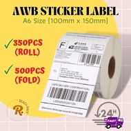 new Promo (350pcs/500pcs) A6 Thermal Sticker Roll Thermal Label Sticker 100mmx150mm Thermal Airway Bill Shipping Label 热敏纸