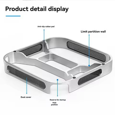 Cooling Holder Dock Desktop Stand For Mac Mini M4/M4 Pro Dustproof Base Heat Dissipation Bracket
