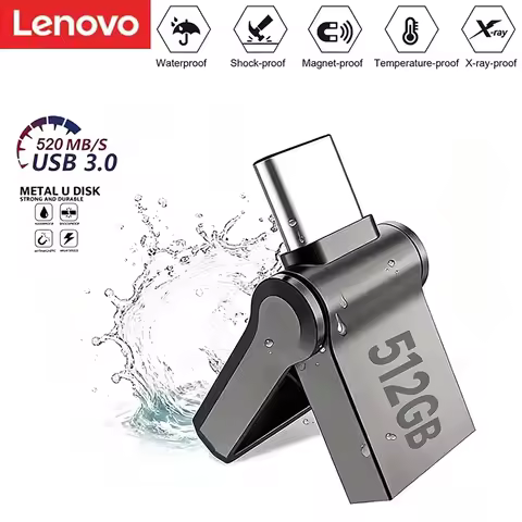 Lenovo 512TB High-Speed Flash Drive Smart Accessories USB 3.0 Portable Memory USB Stick Smart Access