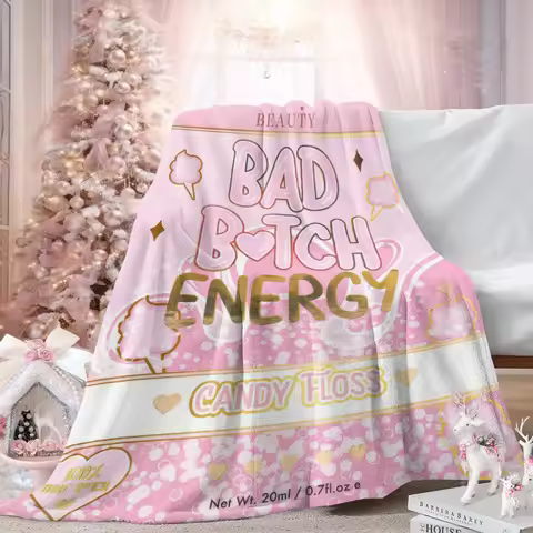 Sweet Bad Girl Energy Blanket Warm Soft Winter Flannel Bed Throw Milk Plush Thin Quilt for Home Livi
