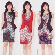 Dress Batik Wanita 916 TRN / Batik Wanita Modern / Dress Batik Tanpa Lengan / Dress Batik Sexy / Dr