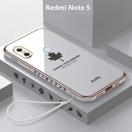 Casing Redmi Note 5 Case Plating Maple Leaves Cover Soft TPU Phone Case Redmi Note 5 Pro