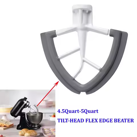 Flex Edge Beater for KitchenAid Mixer 4.5-5 QT Tilt-Head Stand Mixer Attachments, Silicone Mixer Pad