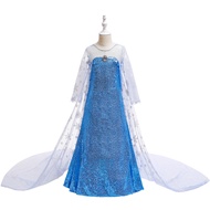 Elsa Children Dress Princess Dress Elsa Dress Snowflake Long Cloak Elsa Princess Dress Winter