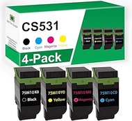 CS531 CX532 Standard Yield Toner Cartridge 75M10K0 75M10C0 75M10M0 75M10Y0 Replacement for Lexmark C