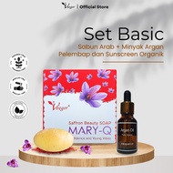 SET BASIC [1 SABUN ARAB + 1 MINYAK ARGAN] Original HQ, Sabun Saffron, Argan Oil, Tea Tree Oil, Olive