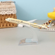 KamEm 16cm Etihad 787 Alloy Airplane Plane Model Diecast Airplane Model For Gift Collection Kids Des