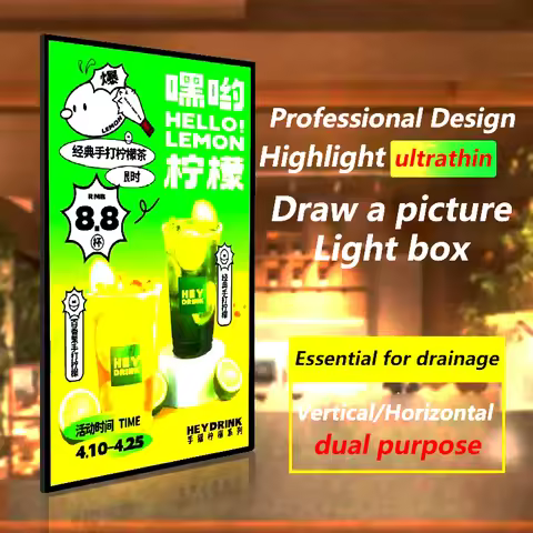 Ultra thin store advertising LED A3A4, bright menu display lightbox, ordering board, price list desi