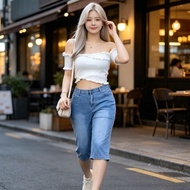 3/4 Plus Size High Waist Stretchable August Jeans Tokong