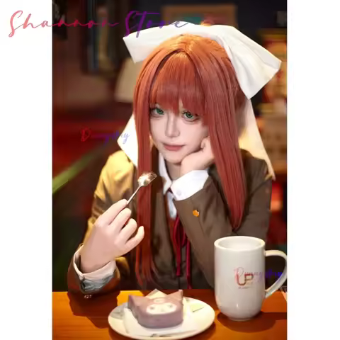 Game Club Natsuki Cosplay Sayori Yuri Monika Cosplay Jiri Kei 코스튬 Wig Set School Uniform Girl Women 