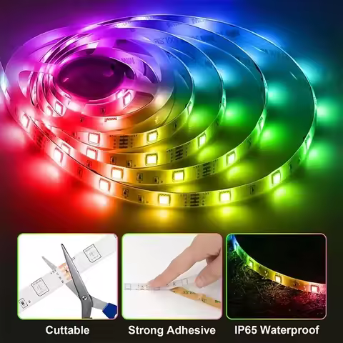 RGB LED Strip Lights 5V USB TV Backlight Music Sync Color Changing LED Lights App Control Game Room 