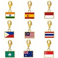 SKYRIM Country Malaysia Philippines Singapore Flag 10*6.6mm Charms Stainless Steel for Bracelet Fash