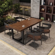 Fengqing Bar Industrial Solid Wood Bar Hot Pot Restaurant Combination American Dining Table Chair Co