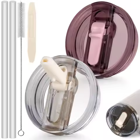 40Oz Tumbler Flip Straw Lid Replacement Spill Proof Resistant Tumbler Lid Reusable Spray Proof Tumbl