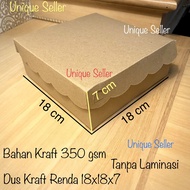 [Isi10] Dus Nasi R8 Uk 18x18x7 KRAFT RENDA 350 Gram / Dus Box Kotak Hampers 18x18 x 7 / Dus Box Kota
