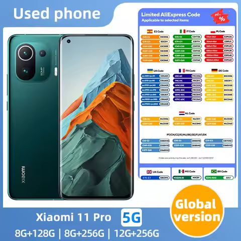 Xiaomi 11pro 5G Android 6.81 inch Qualcomm Snapdragon 888 RAM 12GB ROM 256GB used phone
