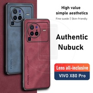 Vivo X80 X70 Pro Plus Pro+ Casing Nubuck Leather Hard Phone Case Cover