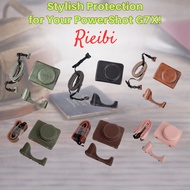 Rieibi G7X Camera Case for Canon PowerShot G7X II III with Strap Vintage Style