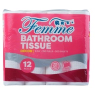 Femme 2 Ply Bathroom Tissue Toilet Paper (12 Rolls)