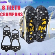 WATTLE 1 Pair Ice Gripper Spike, Anti-Slip Universal Shoes Crampons,  Spike 5/8 Teeth Spike Grips Cl