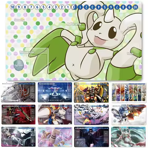Board Game Digimon Playmat Table Mat Size 60X35 cm Mousepad Play Mats Compatible for DTCG TCG CCG-4v