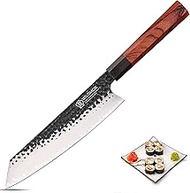WILDMOK 9 Inch Kiritsuke Chef Knife 3 Layers 9CR18MOV Clad Steel, Forged Gyuto Kitchen Knife with Oc