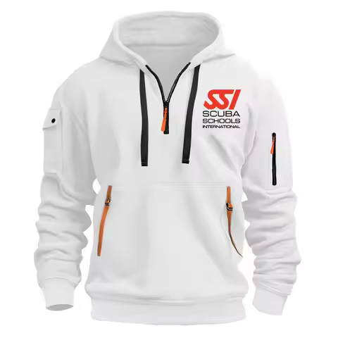 Spring Autumn Men's Scuba Diving Dive SSI Printing Multi Pocket Zipper Hoodie High Street Popular Ha