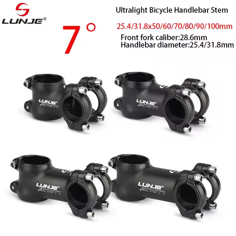 Bicycle Powers 25.4 31.8 MTB Bicycle Handlebar Stem 7° Ultralight Road Bike Stem 50/60/80/100mm Moun