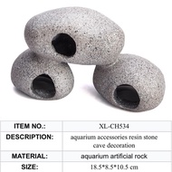 Aquarium Decoration Aquaspace Hiding Cave Stone Pleco House Chiclid Broom - 9 Holes - Hide Place - XL-CH534 - SKU 3.002,0002