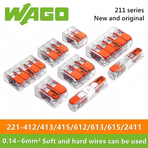 10pcs Original Wago wiring terminal 221-412 221-412 221-413 221-415 221-612 221-613 221-615 221-2411