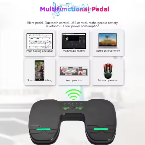 Wireless Page Turner Pedal Portable Music Page Turner for Tablets Smartphones BT Foot Page Turner Re