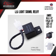 LED Signal Relay Flasher 2PIN for Xmax/NVX V2/Y15ZR V2/R15 V3/R25 V2, LED light Signal Relay Motorcy