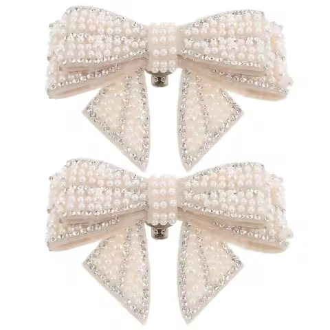 2Pcs Shoe Decorations Sparkling Crystal Bowknot Clips for Dress Shoes Women's Heeled Sandals Embelli
