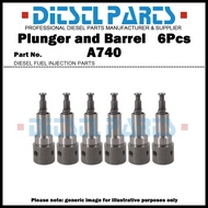 6Pcs Plunger A740 Plunger and Barrel 131153-6120 for Hitachi EX210LC-5 6BG1 / Isuzu Forward 6BG1T