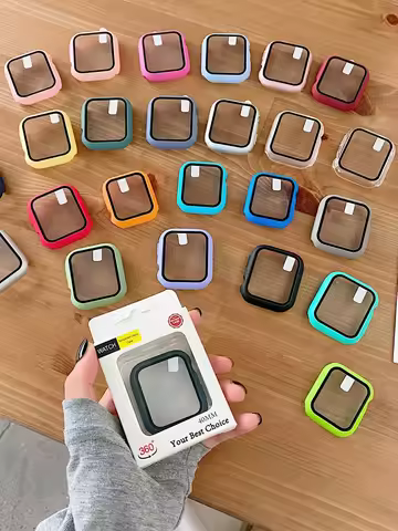 Screen Protector Case for Apple Watch Series 8 7 6 SE 5 4 3 44mm 40mm 45mm iwatch 42mm 38mm glass+co