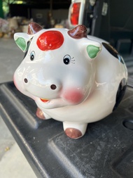 กระปุกออมสิน เซรามิค ลายวัว #ขนาด L 27x20x20 cm (กxยxส)เหมาะสำหรับนักช๊อป&นักสะสม a0