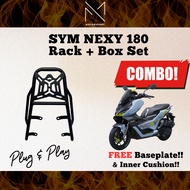 WMOTO NEXY 180 NEXY+ 180i SYM MONORACK WITH BOX PREMIUM KAKI RACK BOX TAPAK 37L 45L 47L